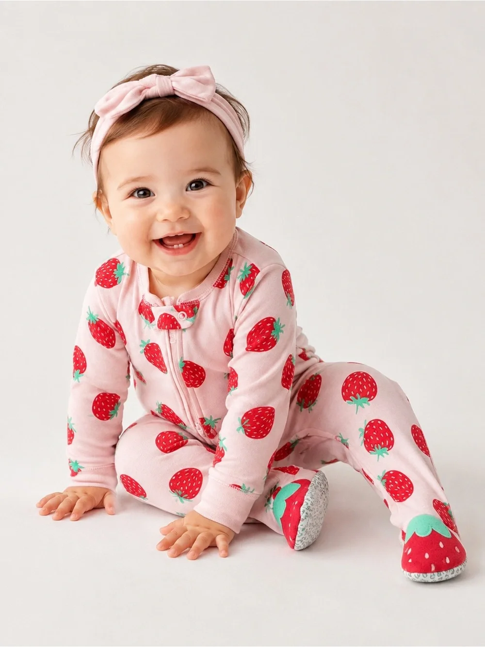 Carter's Girls 2-Piece Floral & Strawberry Matching Set - Pink & Mint